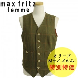 ���ò��ۥ٥���/��ǥ�����/�Х���/maxfritz/femme/WINDOWPANE/VEST/LADIES/��MFV2004/OLIVE/40(LadysM)�ۥ���ʡ��٥���