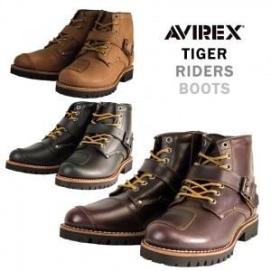 【送料無料】AVIREX(アビレックス) ライダースブーツ TIGER AV2931 バイク シューズ ブーツ 人気 おすすめ カッコいい レザー サイドジッパー 黒 茶 取寄品
