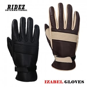 RIDEZ(ライズ) IZABEL GLOVES SLG58 バイク グローブ おすすめ 人気 女性用 動きやすい レザー アイボリー/ブラウン ブラック 取寄品