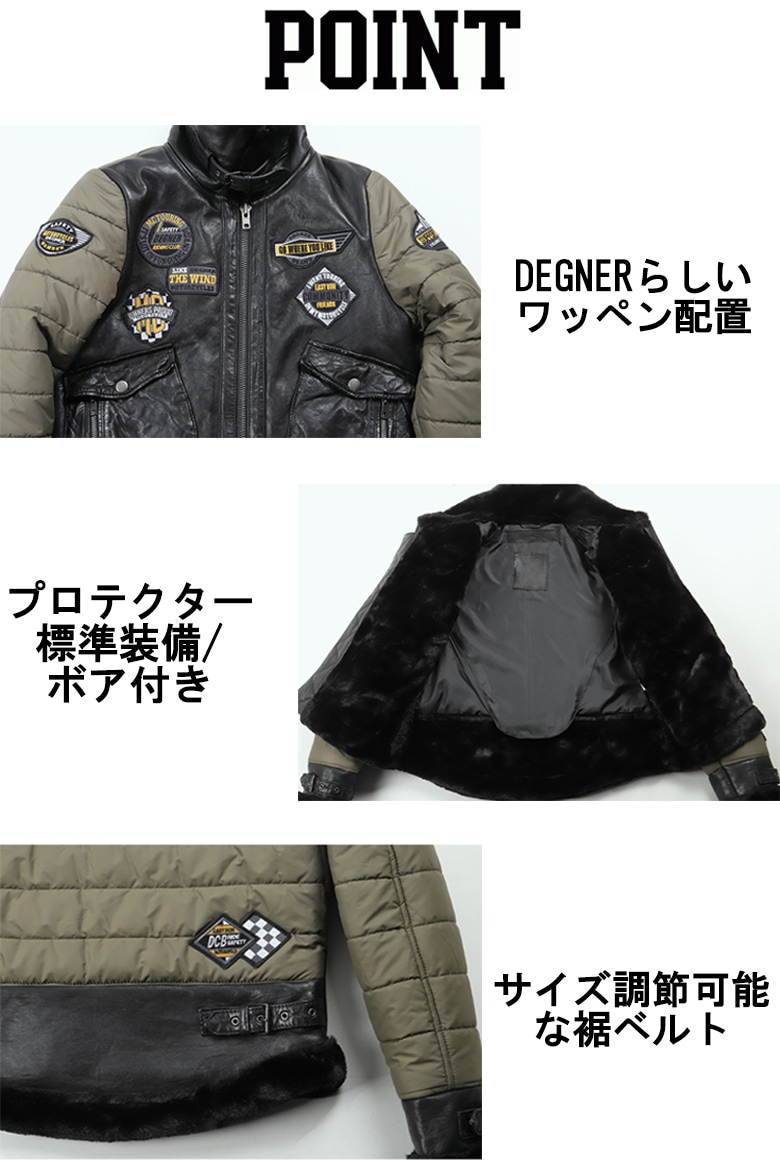 DEGNER デグナー　レザージャケット　Ｍ 送料無料】DEGNER(デグナー)レディースレザージャケット