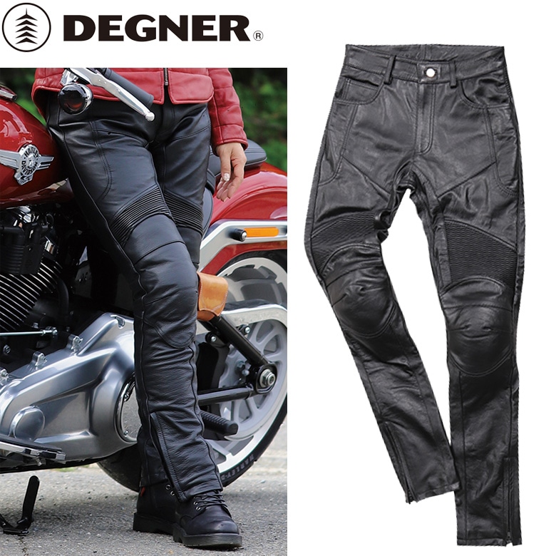 DEGNER レザー バイクパンツ 黒 DEGNER（デグナー） 革パンツ レザーパンツ スキニー レディース 本革