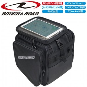 ROUGH&ROAD(ラフ&ロード)フロントフロアバッグ RR9227 バイク用品 車載用バッグ タンクバッグ ハンターカブ カブ スクーター レインカバー付き ブラック 取寄品