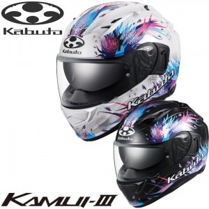 OGK(オージーケー)KAMUI-3 LEIA レイア バイク用品 フルフェイスヘルメット UVカットシールド インナーサンシェード付き ブラック/パールホワイト 取寄品
