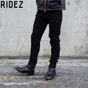 RIDEZ(ライズ)スリムフィットジョガーパンツ RDB1032 バイク用品 ライディングパンツ バイク用パンツ デニム 街乗り ブラック 取寄品