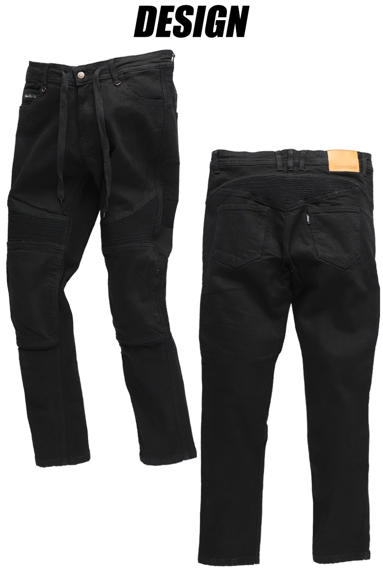 ブラックカジュアルパンツ スリムフィット RIDEZ(ライズ)スリムフィットジョガーパンツ RDB1032 バイク用品