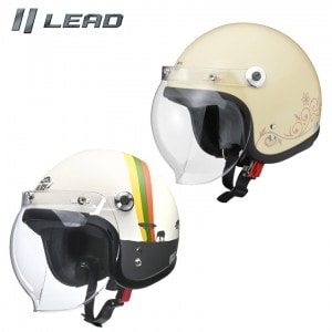 LEAD(リード工業)スモールロージェットヘルメット Street Alice QP-2 バイク用品 レディースバイクヘルメット シールド付き 女性用 小さいサイズ 取寄品