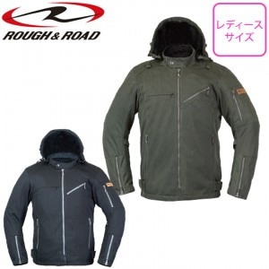 ROUGH&ROAD(ラフ&ロード)アーバンメッシュパーカーFP RR7347 レディースバイクジャケット 女性用 スリムシルエット 通気性 カジュアル 春夏用 取寄品