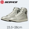 【送料無料】SCOYCO(スコイコ)カジュアルライディングシューズ MT016-2 バイク シューズ スニーカー 人気 レザー調 ライディング ツーリング シルバー