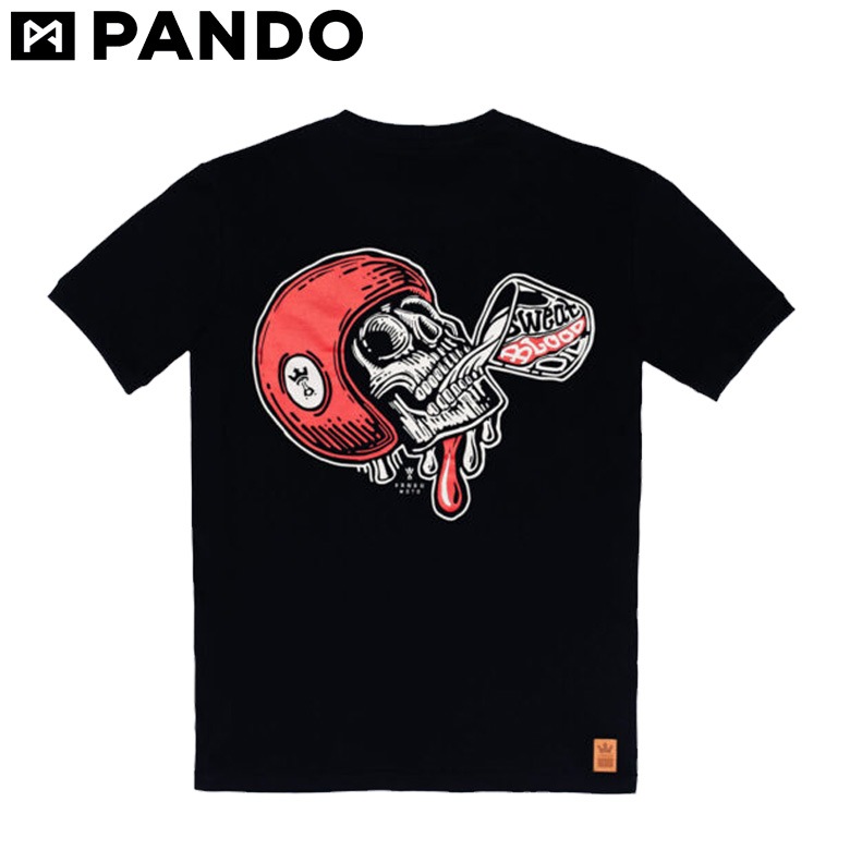 PANDO MOTO(�ѥ�ɥ��)MIKE RED SKULL Mike-Red Skull-1 �Х������� T����� ���ѥ�� ������������ͭ    BLACK(�֥�å�)  �����