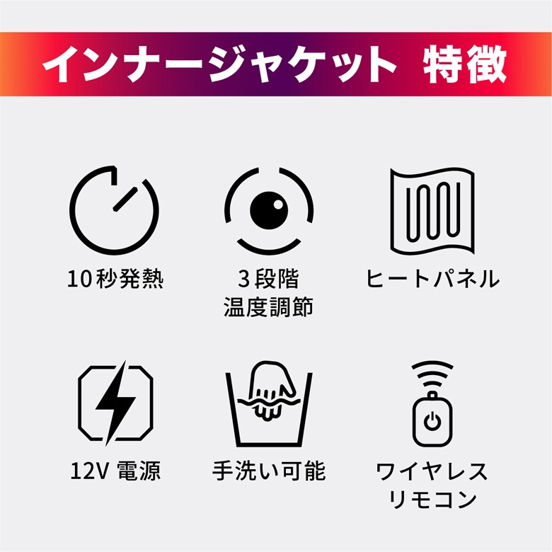 HEAT MASTER(ヒートマスター)12Vヒートインナージャケットスポーツ