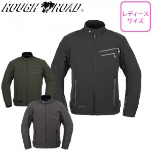 ROUGH&ROAD(ラフ&ロード)エアスルーソフトシェルストレッチライディングZIPジャケット RR7250 レディースバイクジャケット 3カラー展開 春夏 取寄品