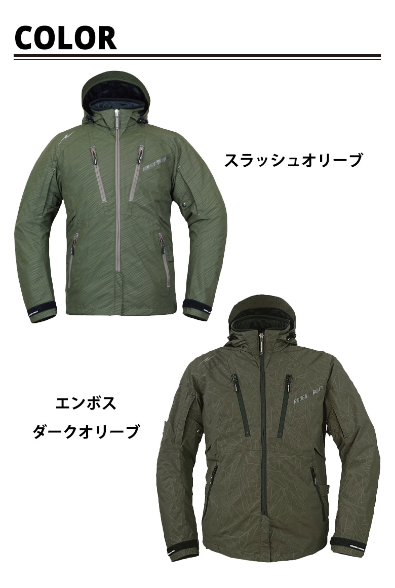 バイクジャケット ラフ&ロード　 オリーブグリーン ROUGH&ROAD(ラフ&ロード)ラフパーカー RR7245 レディースバイク