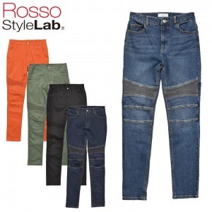 【在庫処分特価】ROSSO STYLELAB(ロッソスタイルラボ)ストレッチスキニーパンツ ROP-61 レディースバイクパンツ プロテクター付き ライディング デニム オールシーズン 取寄品