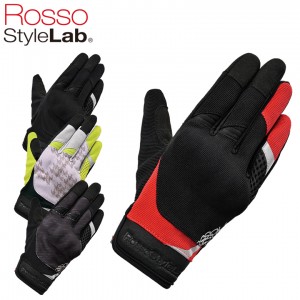 【在庫処分特価】ROSSO STYLELAB(ロッソスタイルラボ)プロテクションメッシュグローブ RSG-346 レディースバイクグローブ プロテクター内臓 スマホ対応 春夏 取寄品