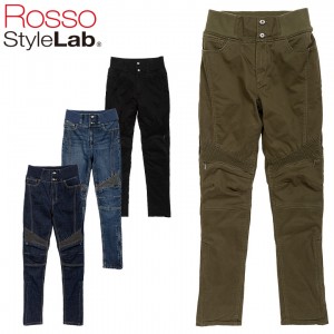 【送料無料/特価】ROSSO STYLELAB(ロッソスタイルラボ)リブウォームストレッチパンツ ROP66 レディースバイク用パンツ S〜L+ ウエストリブ ゆったり 防風防寒 秋冬 取寄品