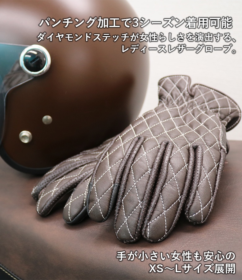 在庫処分特価】MOTOVENUS(モトヴィーナス)レディースレザーグローブ