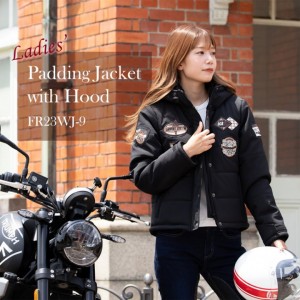 【送料無料】DEGNER(デグナー)レディース綿入りフードジャケット FR23WJ-9 レディースバイク用ジャケット S~L 中綿入り 保温 防風 秋冬 取寄品