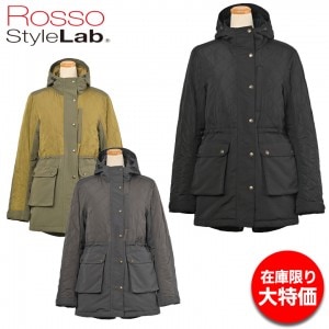 【在庫処分特価 カーキ Mサイズのみ】ROSSO STYLELAB(ロッソスタイルラボ)キルティングモッズコート ROJ-988 レディースバイクジャケット ライディング ウィンター カジュアル 秋冬用 取寄品