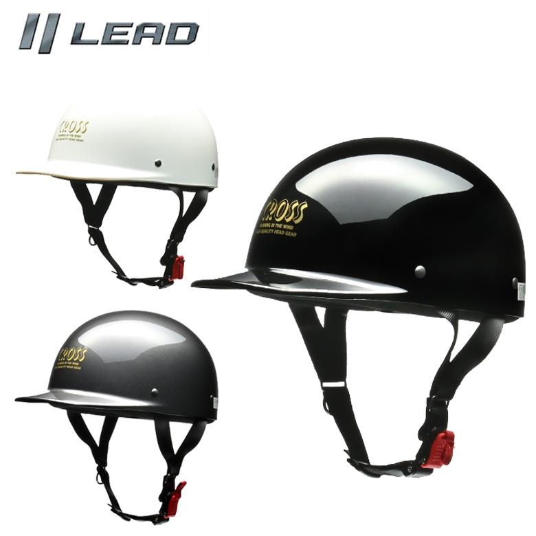 リード工業(LEAD) ヘルメット ハーフ CROSS シールド付きCR-760 | リード工業(LEAD) バイクヘルメット クロス ハーフ ブラック フリー CR680 - | 半帽 | 車＆バイク