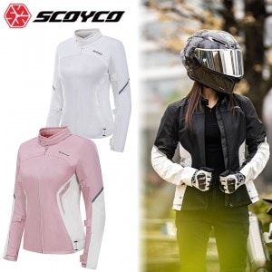【サイズ交換1回無料】レディースメッシュバイクジャケット SCOYCO(スコイコ)JK206W 通気性春夏プロテクター付き シンプル 女性用 プロテクター付
