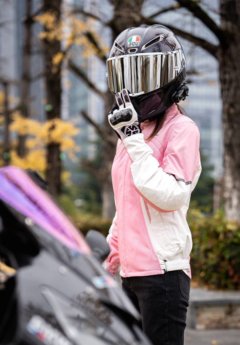 【新品未使用】ブローチ付きジャケット サイズ交換1回無料】レディースメッシュバイクジャケット SCOYCO