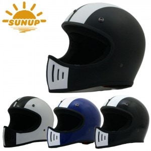 【送料無料】SUNUP(サンアップ)COBRA SM-002 バイク用フルフェイスヘルメット ネオレトロ ストライプ ヴィンテージ インナーバイザー付き
