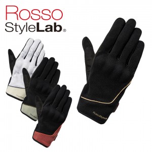 【在庫処分特価】ROSSO STYLELAB(ロッソスタイルラボ)プロテクションメッシュグローブ RSG365 レディースバイクグローブ 女性用 手袋 プロテクター付 スマホタッチ XS〜L 春夏 取寄品