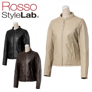 【送料無料】ROSSO STYLELAB(ロッソスタイルラボ)シングルレザージャケット ROL17 レディースバイクジャケット 女性用 革ジャン シープレザー 羊革 S〜L+ オールシーズン 取寄品