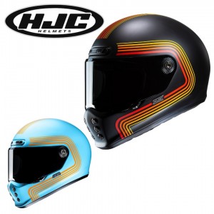 HJC(エイチジェーシー)フルフェイスヘルメット V10 HJH269 バイクヘルメット フォニ レトロモダン ストライプ 線 ヴィンテージ