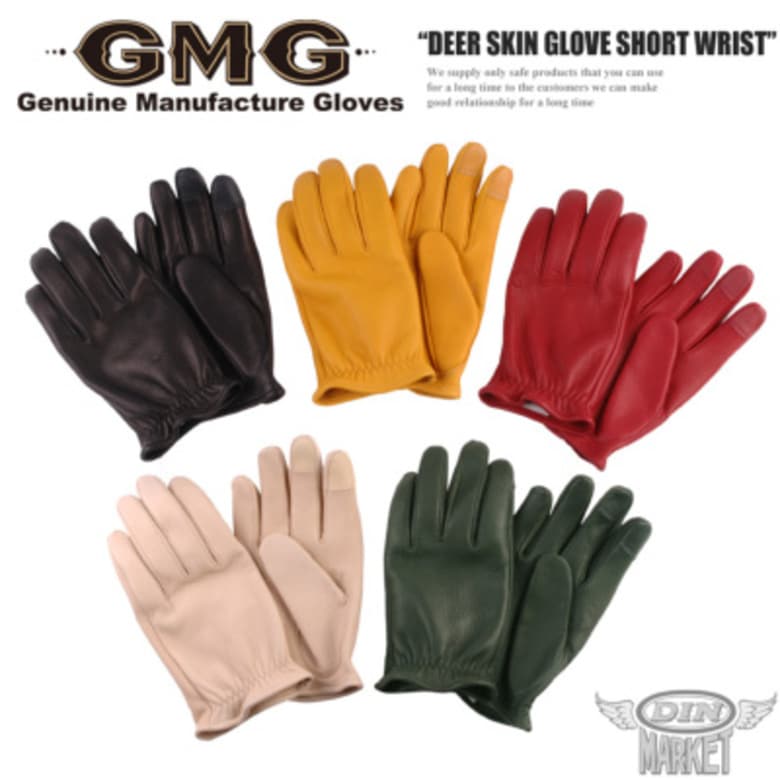 DIN MARKET(�ǥ���ޡ����å�)DEER SKIN GLOVE ���硼�ȥꥹ�� GMG-07 �ǥ��������󥰥����� ���� ����ץ� ���� ���ޥ��б� ���硼�ȥꥹ�� �˽����� �֥�å�