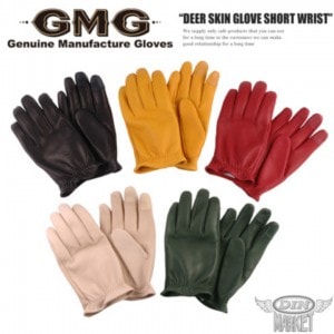 DIN MARKET(ディンマーケット)DEER SKIN GLOVE ショートリスト GMG-07 ディアスキングローブ 鹿革 シンプル 街着 スマホ対応 ショートリスト 男女兼用 ブラック