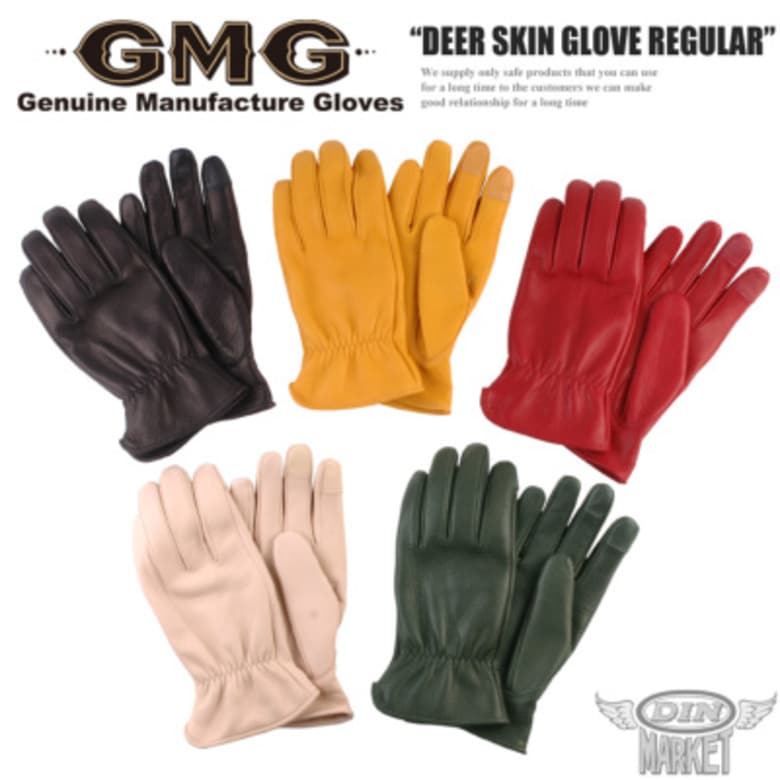 DIN MARKET(�ǥ���ޡ����å�)DEER SKIN GLOVE �쥮��顼 GMG-08 �ǥ��������󥰥����� ���� ����ץ� ���� ���ޥ��б� �쥮��顼�ꥹ�� �˽����� �֥�å�