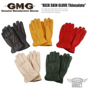 DIN MARKET(�ǥ���ޡ����å�)DEER SKIN GLOVE Thinsulate GMG-11 �ǥ��������󥰥����� ���� ������ɻ߽��� ���ޥ��б� ���餫�� Ĺ�������� �˽����� �֥�å� ��