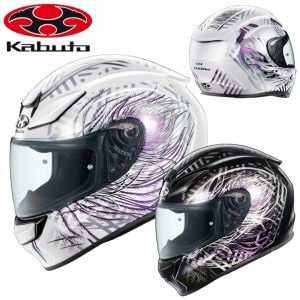 【送料無料】 OGK(オージーケー)フルフェイスヘルメット SHUMA PLUME バイク用品 グラフィック 紫 羽根・孔雀 XS~XL 小さいサイズ レディース 女性