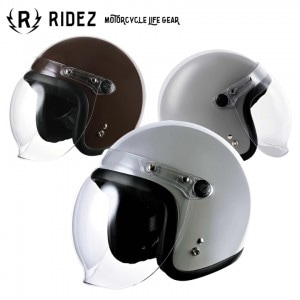 RIDEZ(ライズ)バイク用ジェットヘルメット JB HELMET オートバイ シンプル フリーサイズ シールド付き 全排気量対応 取寄品