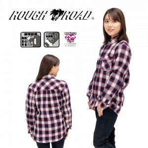 【送料無料】ROUGH&ROAD(ラフ&ロード)ラフライドシャツFP RR1004 バイク用シャツ チェックRD-S ユニセックス 軽量 通気性 オールシーズン