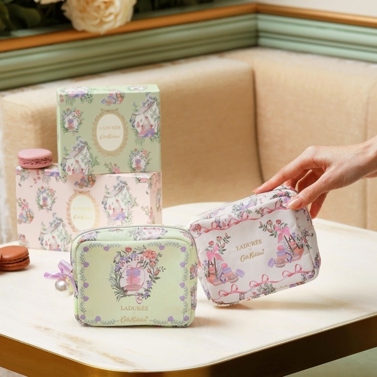 LADURÉE × Cath Kidston ボックスポーチ ミントグリーン ｜ラデュレ