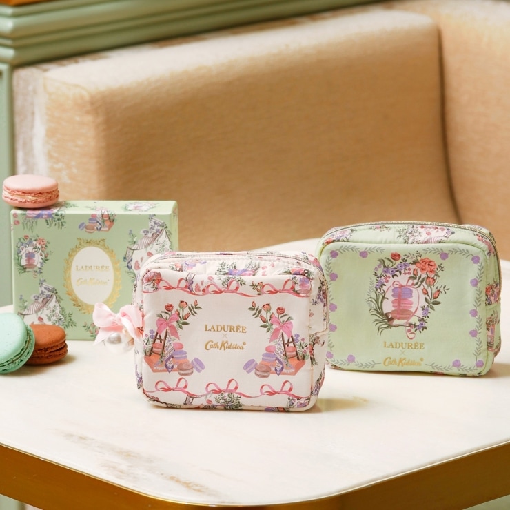 LADURÉE × Cath Kidston ボックスポーチ ミントグリーン ｜ラデュレ