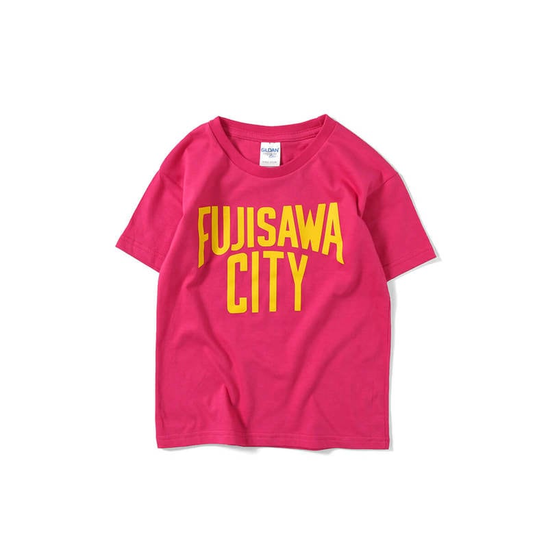 【キッズ】FUJISAWA CITY LOVE フジサワシティラブ KIDS LOGO TEE 半袖 Tシャツ PINK×YELLOW ピンク×オレンジ