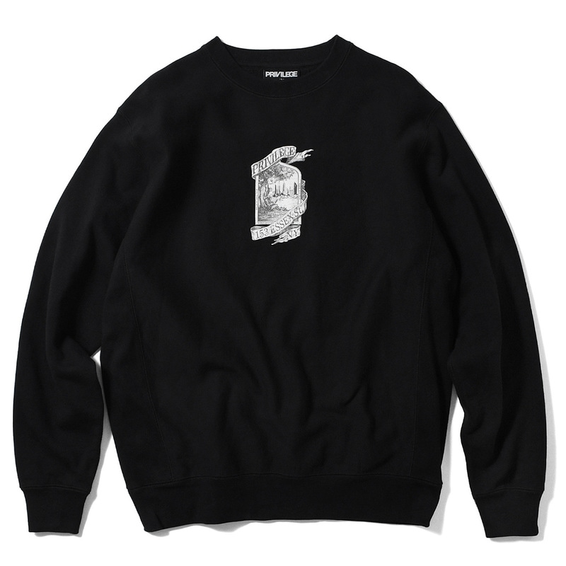 PRIVILEGE プリビレッジ WAYNE CREWNECK クルーネックスウェット PA220701 BLACK ブラック