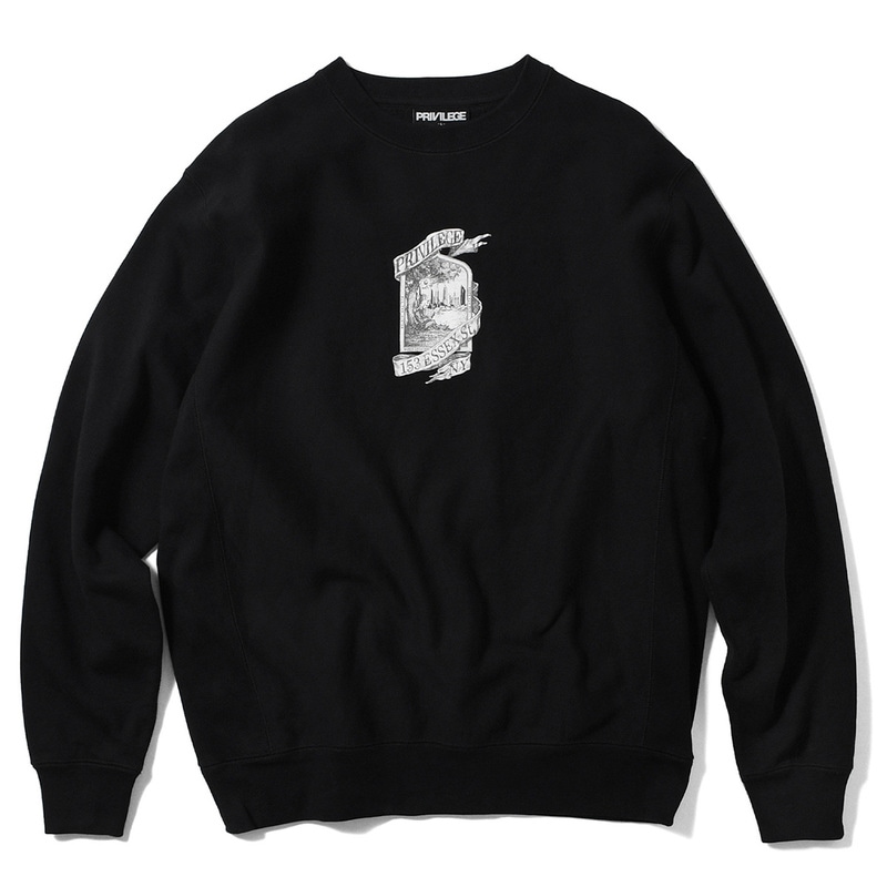 PRIVILEGE プリビレッジ WAYNE CREWNECK クルーネックスウェット PA220701 BLACK ブラック 【50%オフ】