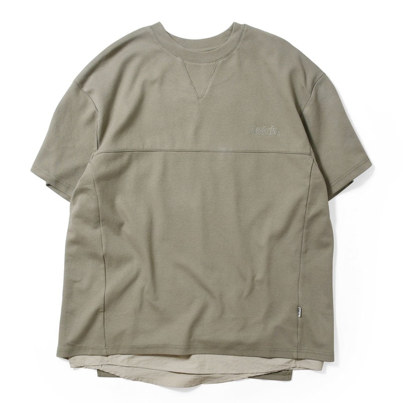 LAKH ラク GENERAL LAYER SIDE SLIT TEE 半袖Tシャツ OLIVE オリーブ 【30%オフ】