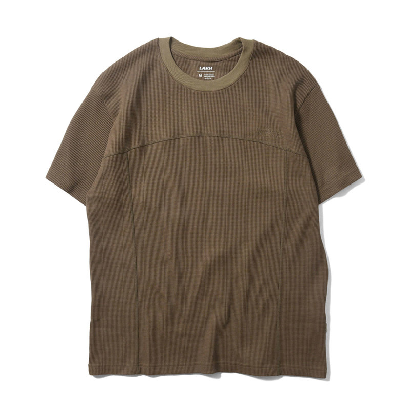 LAKH ラク WAFFLE STITCHED TEE 半袖Tシャツ OLIVE オリーブ 【20%オフ】