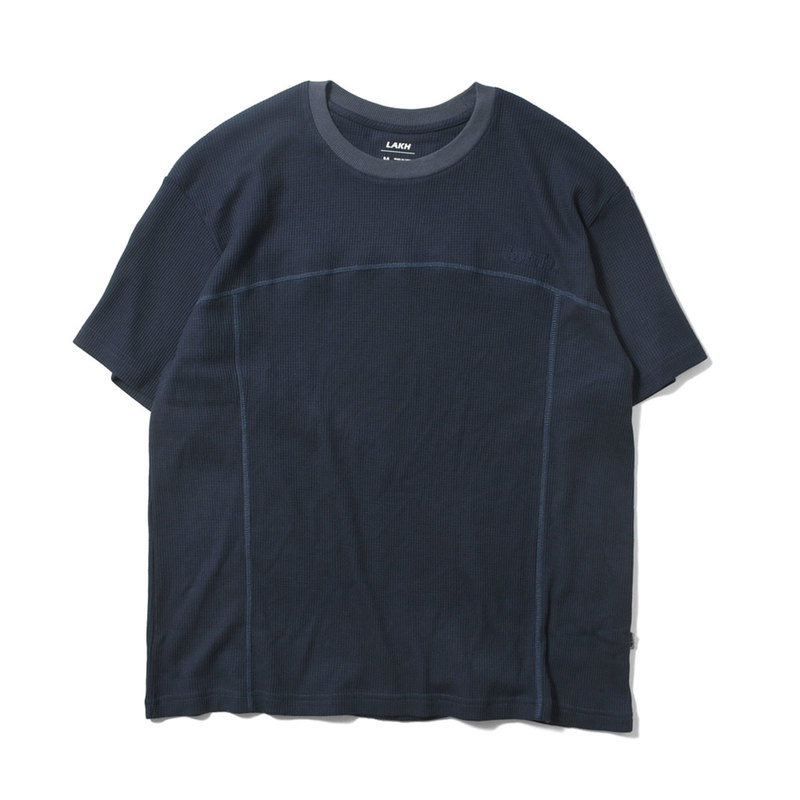 LAKH ラク WAFFLE STITCHED TEE 半袖Tシャツ NAVY ネイビー 【20%オフ】