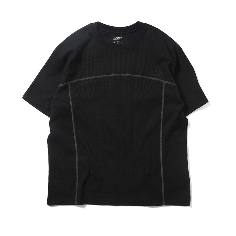 LAKH ラク WAFFLE STITCHED TEE 半袖Tシャツ BLACK ブラック 【20%オフ】