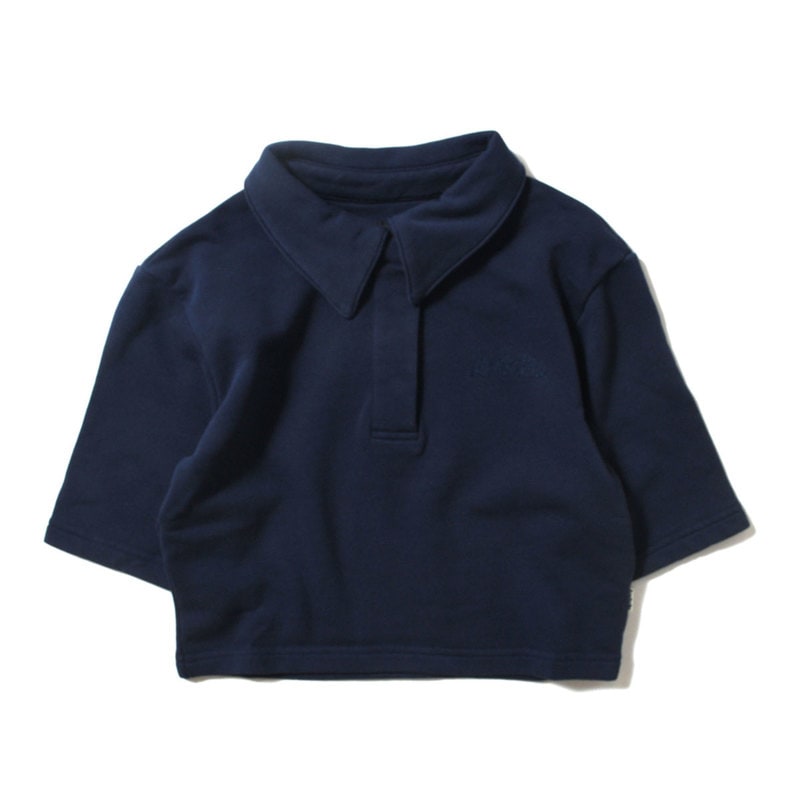 LAKH ラク CROPPED POLO SHIRT 半袖ポロシャツ NAVY ネイビー 【30%オフ】