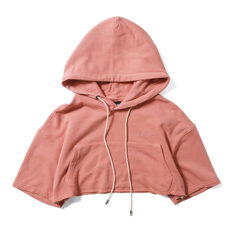 LAKH ラク HALF LAYER HOODIES 5分袖 5分丈 プルオーバーパーカー ROSE ローズ【30%オフ】