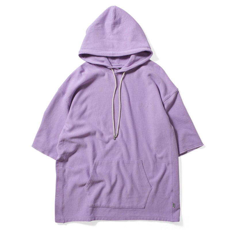 LAKH ラク SHORT SLEEVE HOODIES 5分袖プルオーバーパーカー LILAC ライラック【30%オフ】