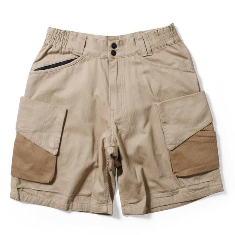 LAKH ラク SLANTED POCKETS CARGO SHORTS カーゴショーツ HB KHAKI カーキ【30%オフ】