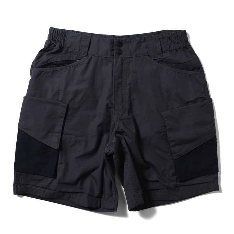 LAKH ラク SLANTED POCKETS CARGO SHORTS カーゴショーツ PR GREY×NAVY グレー×ネイビー【30%オフ】